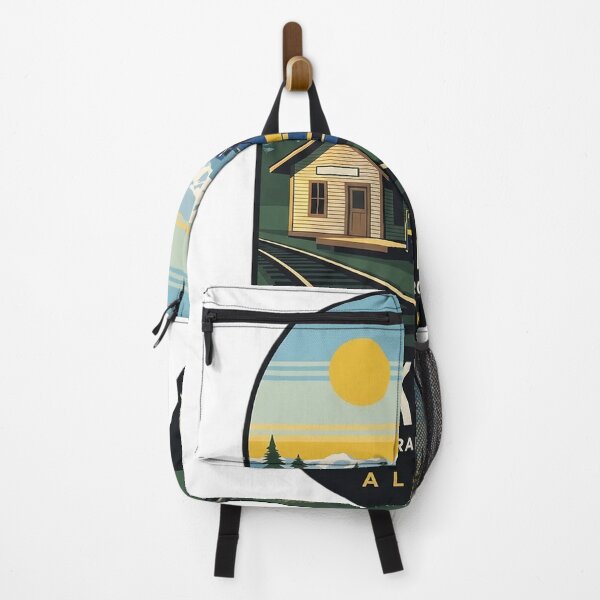 Item preview, Talkeetna Alaska Railroad Depot Vintage Travel Poster Sticker designed and sold by DetourDgn.