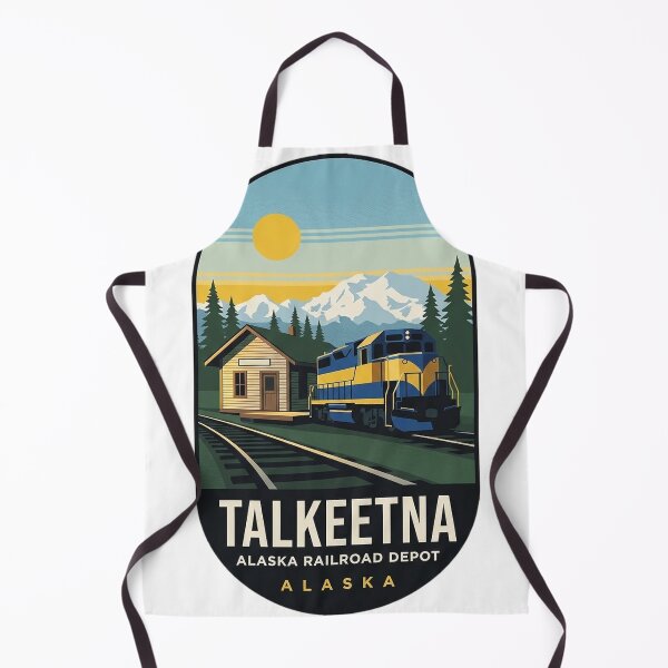 Item preview, Talkeetna Alaska Railroad Depot Vintage Travel Poster Sticker designed and sold by DetourDgn.