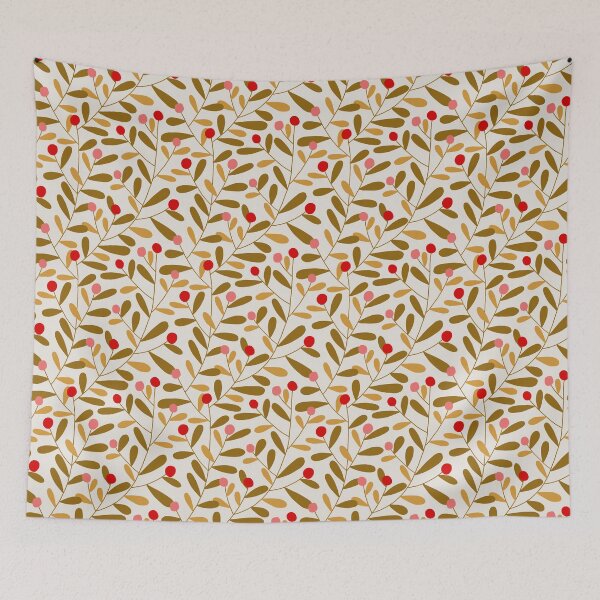 Item preview, Autumn Berries Mustard Leaves Botanical Design designed and sold by verodika.