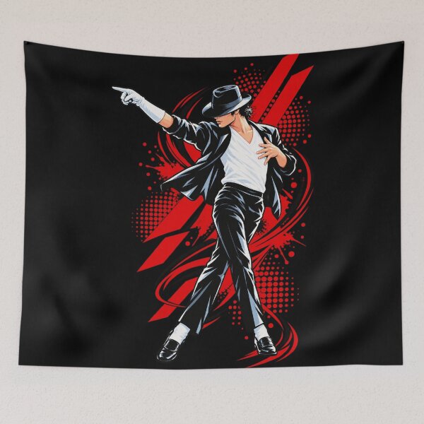 Item preview, Michael Jackson Red Splash Pointing Dance Pose Dynamic Comic Style King of Pop designed and sold by QliumoPery.