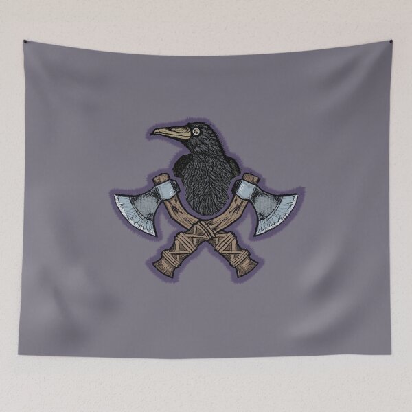 Item preview, Crow & Crossed Axes | Dark Warrior Art | Raven Warrior designed and sold by Half Mess.