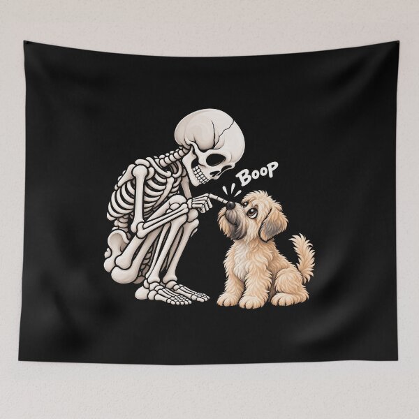 Item preview, Funny Skeleton Soft Coated Wheaten Terrier Dog Boop Halloween Design Mom Dad designed and sold by rafaeltto.