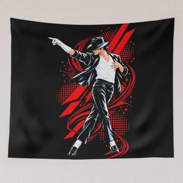 Item preview, Michael Jackson Red Energy Splash Dance Pose Pointing Hand Comic Style designed and sold by QliumoPery.