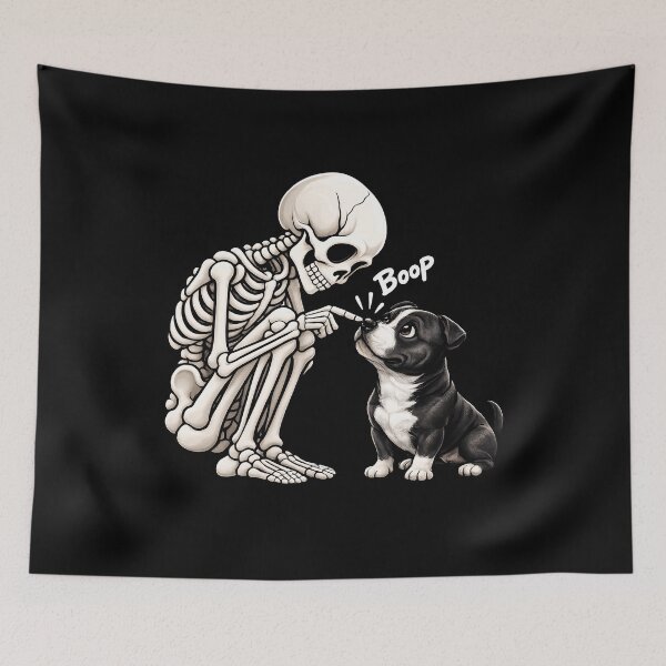 Item preview, Funny Skeleton Staffordshire Bull Terrier Dog Boop Halloween Design Mom Dad designed and sold by rafaeltto.