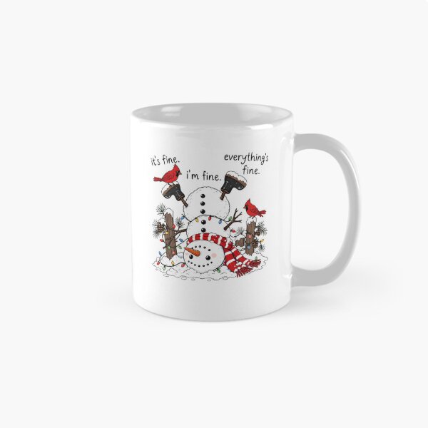 Item preview, It's Fine Snowman Christmas Cardinals Winter Humor designed and sold by OddPopARt.