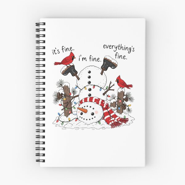 Item preview, It's Fine Snowman Christmas Cardinals Winter Humor designed and sold by OddPopARt.