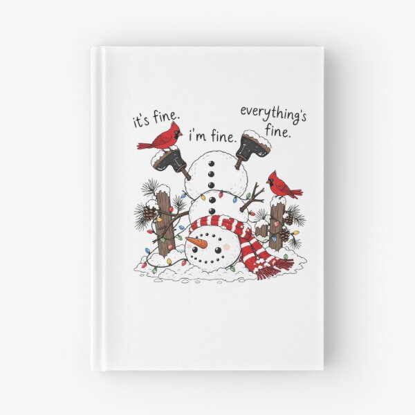 Item preview, It's Fine Snowman Christmas Cardinals Winter Humor designed and sold by OddPopARt.