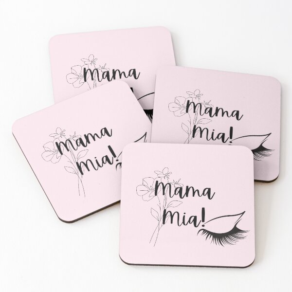 Item preview, Mama Mia Cursive Typography with Minimalist Line Art Flower designed and sold by Black-sass.