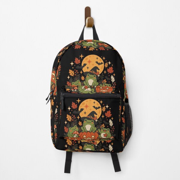 Item preview, Cute Autumn Witch Frogs Pumpkin Patch Halloween Cottagecore Design designed and sold by SEINENGAPPI23.