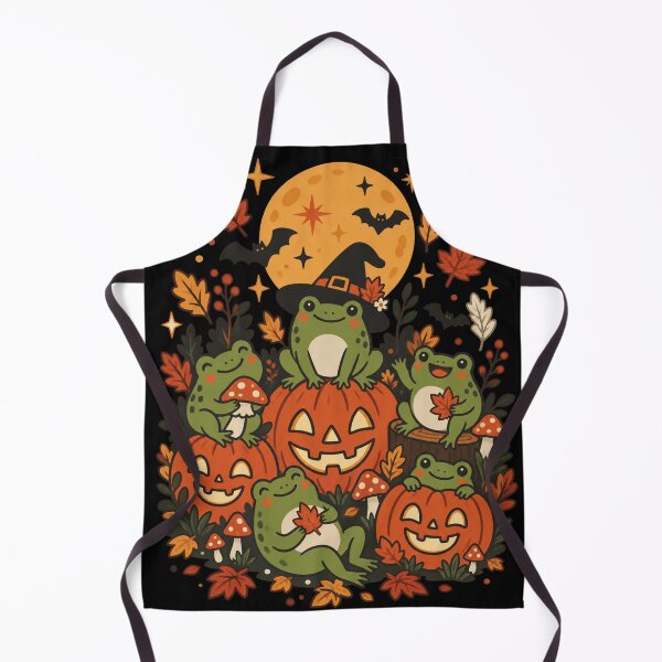 Item preview, Cute Autumn Witch Frogs Pumpkin Patch Halloween Cottagecore Design designed and sold by SEINENGAPPI23.