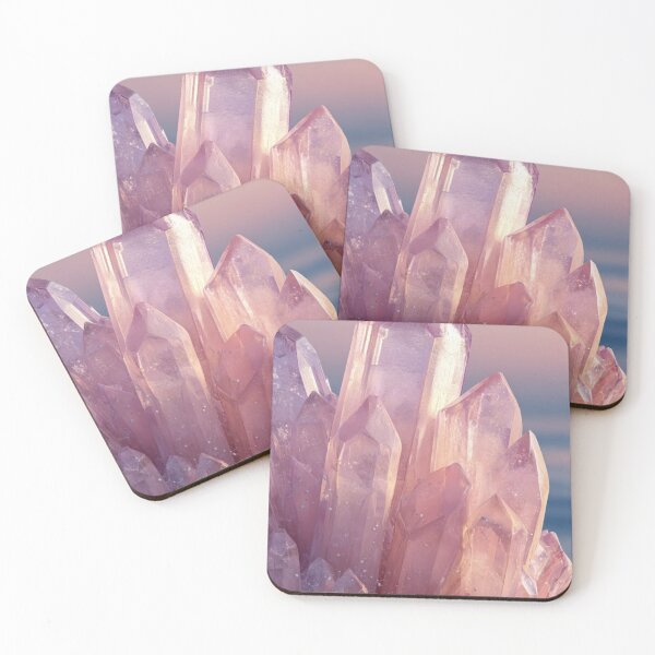 Item preview, Pink Amethyst Crystal Cluster Sunset — Pastel Rose Quartz Gemstone Art designed and sold by LYAN-STORE.