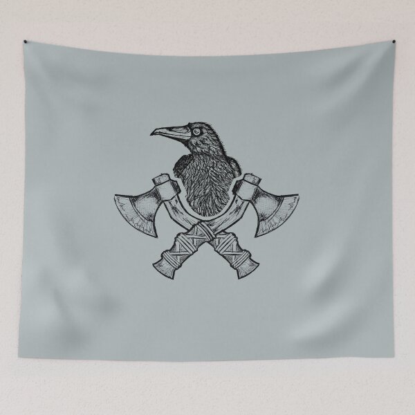 Item preview, Crow & Crossed Axes | Dark Warrior Art | Raven Warrior designed and sold by Half Mess.