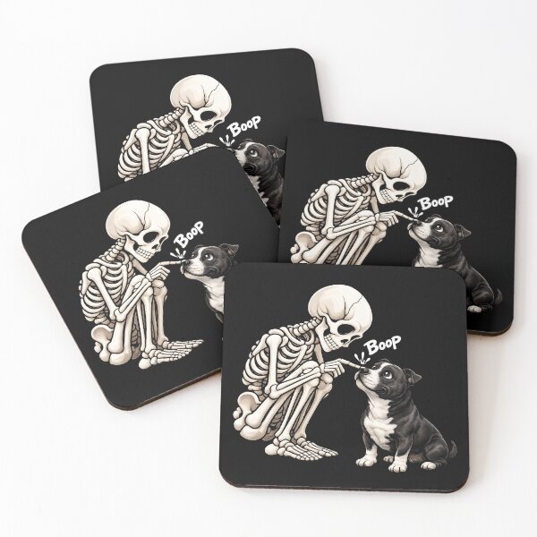 Item preview, Funny Skeleton Staffordshire Bull Terrier Dog Boop Halloween Design Mom Dad designed and sold by rafaeltto.