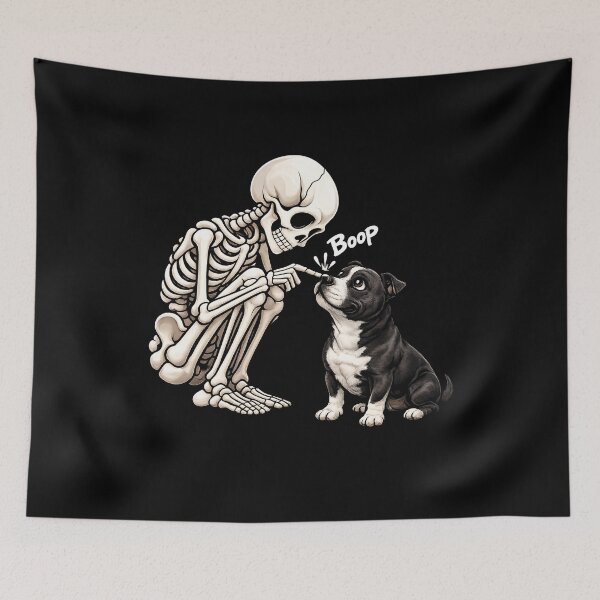 Item preview, Funny Skeleton Staffordshire Bull Terrier Dog Boop Halloween Design Mom Dad designed and sold by rafaeltto.
