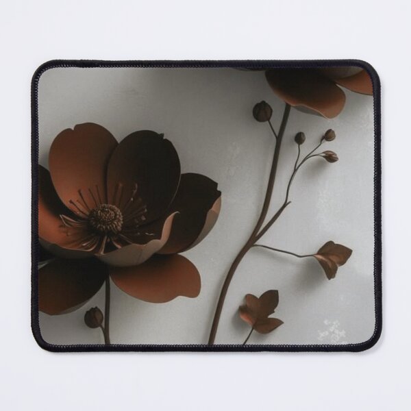 Item preview, 3D Bronze Floral Wall Art — Minimalist Chocolate Brown Flowers Aesthetic designed and sold by LYAN-STORE.