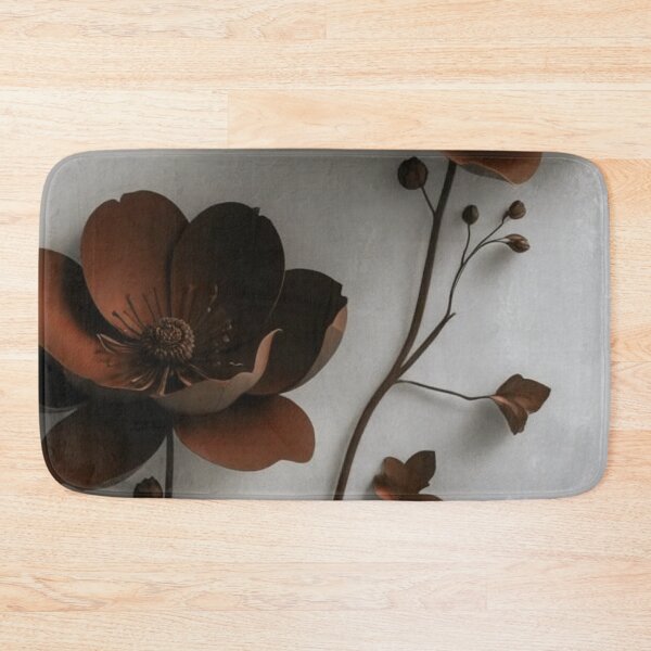 Item preview, 3D Bronze Floral Wall Art — Minimalist Chocolate Brown Flowers Aesthetic designed and sold by LYAN-STORE.