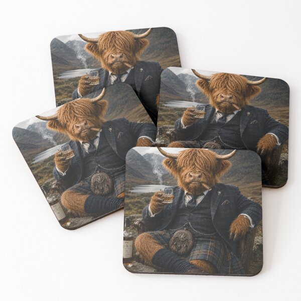 Item preview, Funny Highland Cow in a Kilt - Scottish Highland Digital Art designed and sold by Collymore.