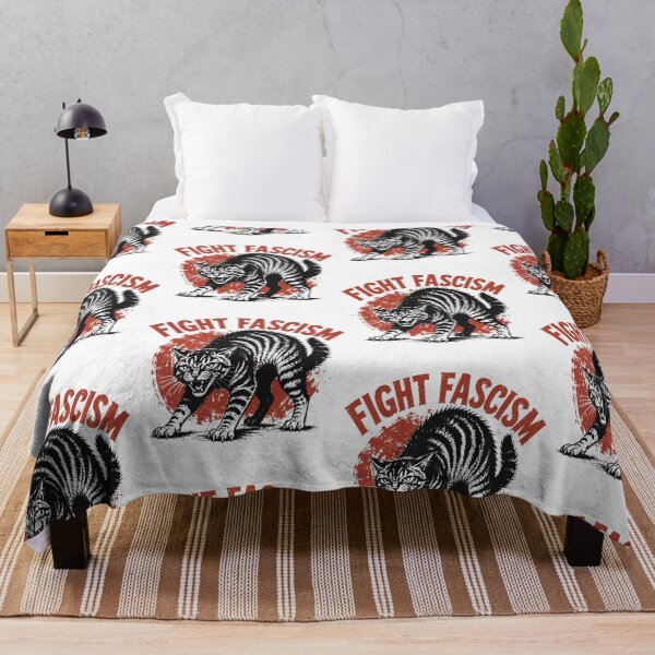 Item preview, Fight Fascism Cat Retro Protest Activist Statement designed and sold by OddPopARt.