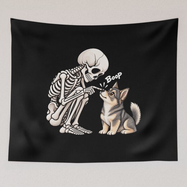 Item preview, Funny Skeleton Swedish Vallhund Dog Boop Halloween Design Mom Dad designed and sold by rafaeltto.