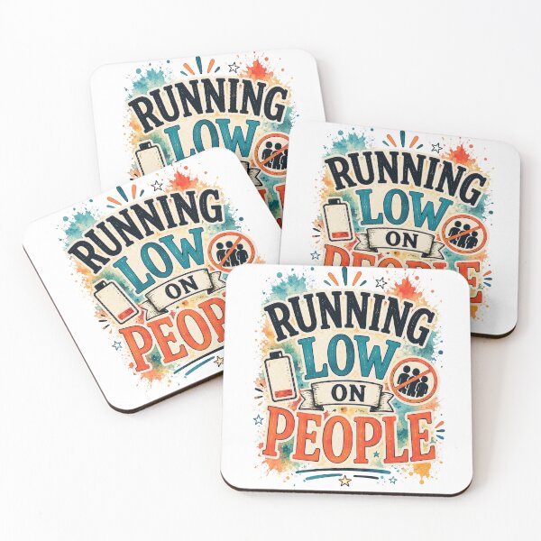 Item preview, Running Low On People Funny Introvert Social Battery Quote designed and sold by MarselArt.