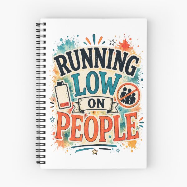 Item preview, Running Low On People Funny Introvert Social Battery Quote designed and sold by MarselArt.