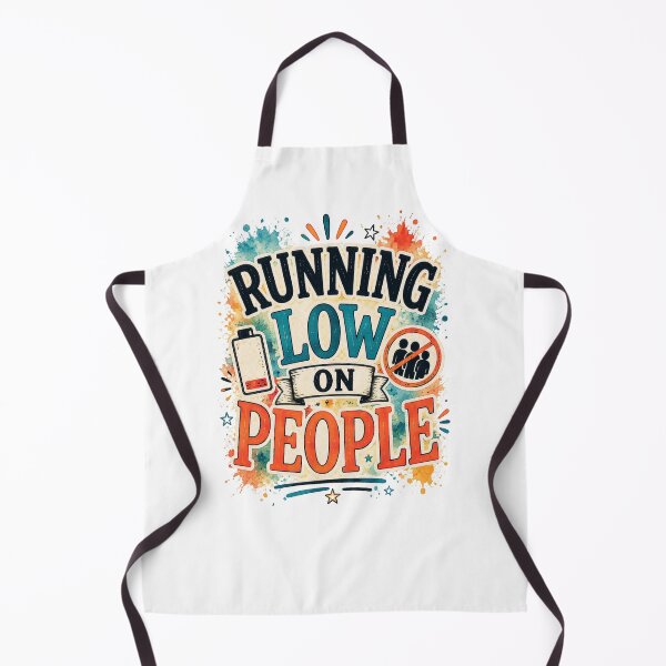 Item preview, Running Low On People Funny Introvert Social Battery Quote designed and sold by MarselArt.