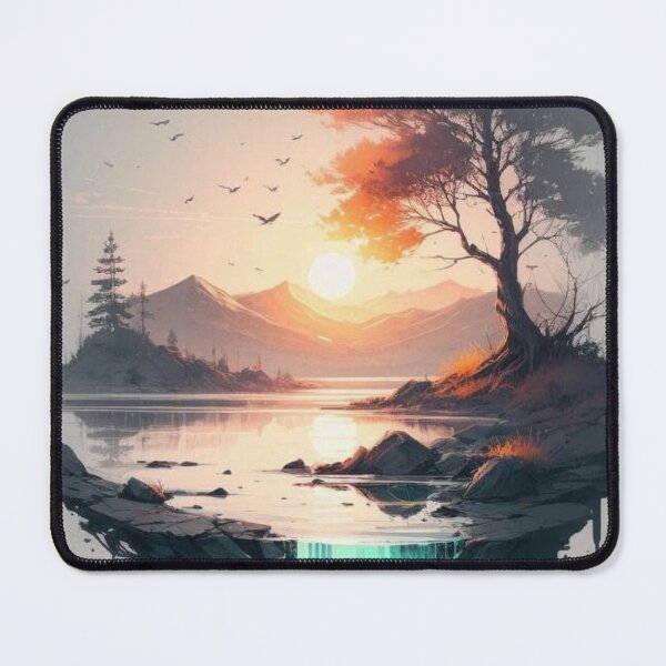 Item preview, Floating Island Sunset Landscape — Surreal Nature Watercolor Aesthetic designed and sold by LYAN-STORE.