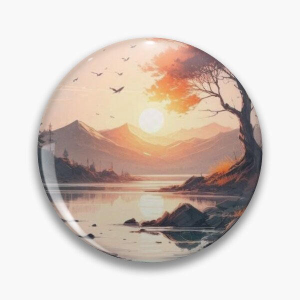 Item preview, Floating Island Sunset Landscape — Surreal Nature Watercolor Aesthetic designed and sold by LYAN-STORE.