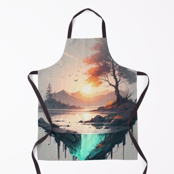Item preview, Floating Island Sunset Landscape — Surreal Nature Watercolor Aesthetic designed and sold by LYAN-STORE.