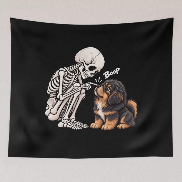 Item preview, Funny Skeleton Tibetan Mastiff Dog Boop Halloween Design Mom Dad designed and sold by rafaeltto.