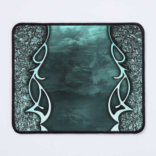 Item preview, Cyber Tribal Aqua Wave | Y2K Metallic Abstract Design designed and sold by BrontesWhimsyStore.