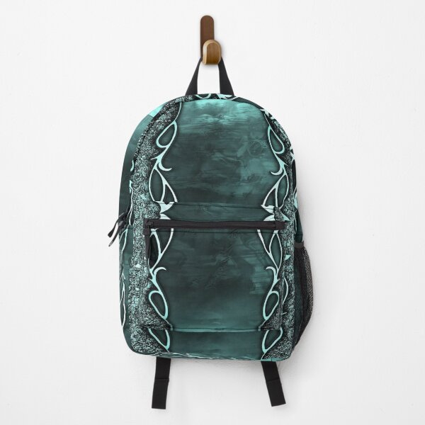 Item preview, Cyber Tribal Aqua Wave | Y2K Metallic Abstract Design designed and sold by BrontesWhimsyStore.