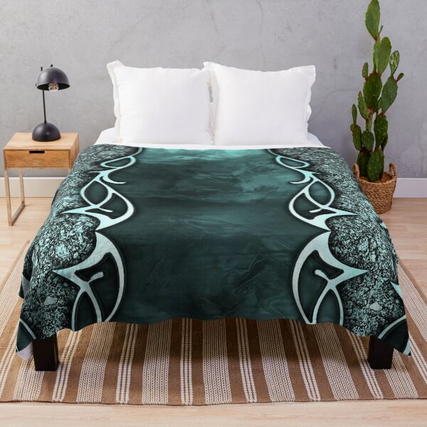 Item preview, Cyber Tribal Aqua Wave | Y2K Metallic Abstract Design designed and sold by BrontesWhimsyStore.