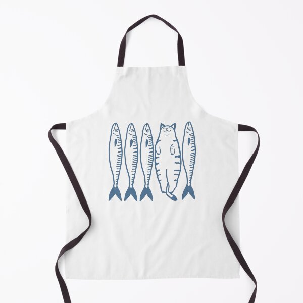 Item preview, Cat Among Fish Whimsical Ocean Lover Illustration designed and sold by cerima.
