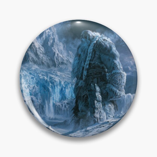 Item preview, A colossal Frost Giant standing upon a vast frozen mountain plateau, Fantasy & Mythological Creatures designed and sold by CDC40.