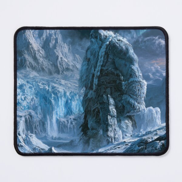 Item preview, A colossal Frost Giant standing upon a vast frozen mountain plateau, Fantasy & Mythological Creatures designed and sold by CDC40.