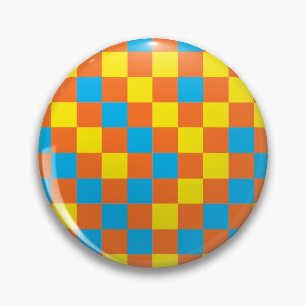 Item preview, Blue And Yellow On Orange Checkered Pattern   designed and sold by PatternTitan.