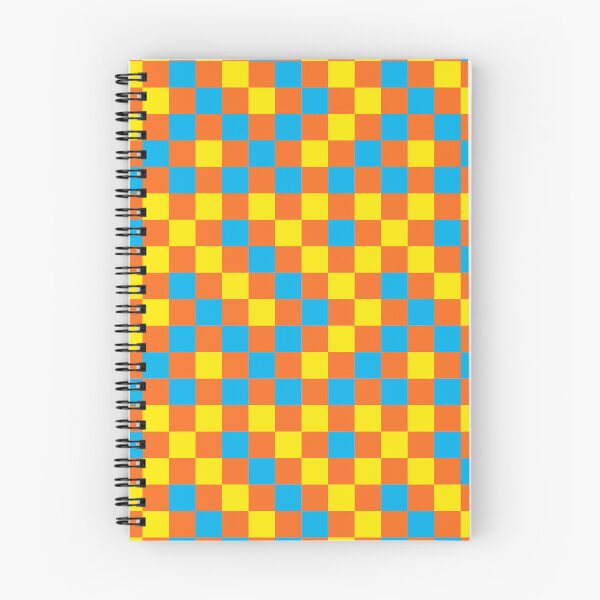 Item preview, Blue And Yellow On Orange Checkered Pattern   designed and sold by PatternTitan.