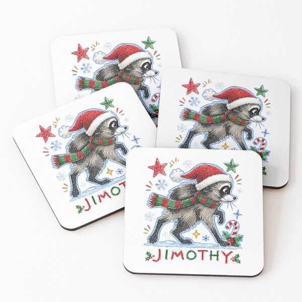 Item preview, Jimothy Christmas Raccoon Santa Holiday Woodland Character designed and sold by ostenlee.