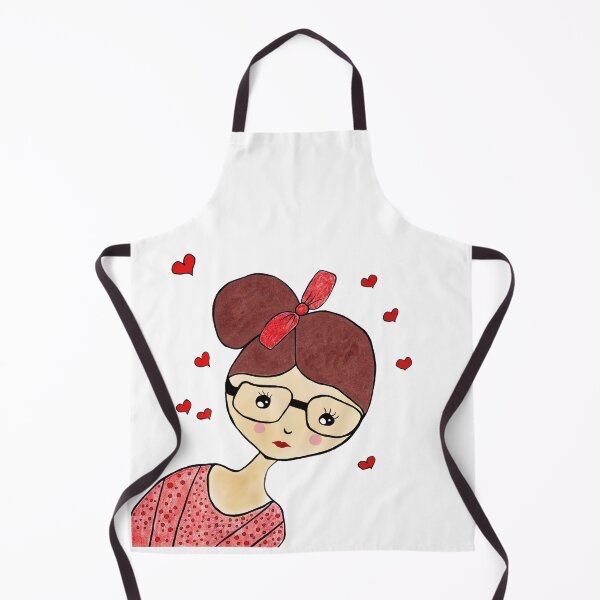 Item preview, Cute Girl with Red Hearts Digital Art designed and sold by wissal.studio.