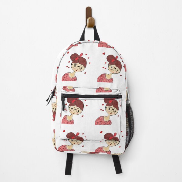 Item preview, Cute Girl with Red Hearts Digital Art designed and sold by wissal.studio.