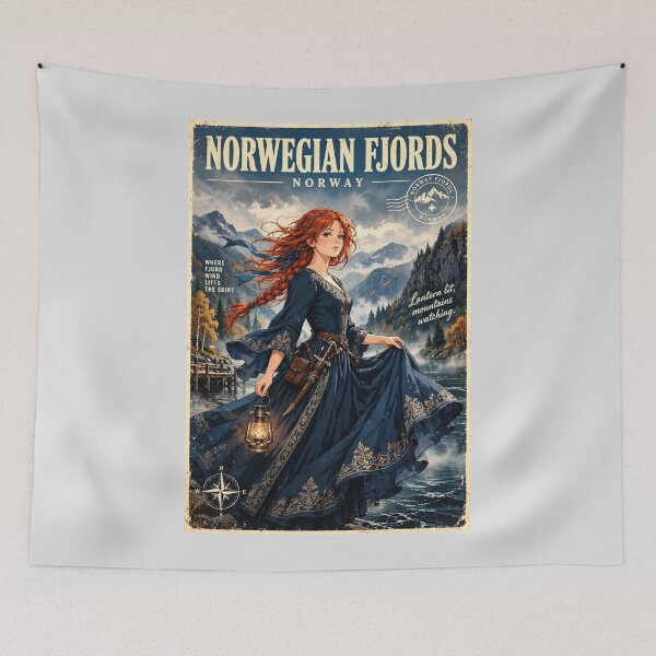 Item preview, Norway, Norwegian Autumn Fjord Forest - Autumn Winds of Norway designed and sold by DibujandoPorfa.