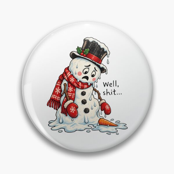 Item preview, Well Shit Melting Snowman Christmas Humor designed and sold by RDGNR.