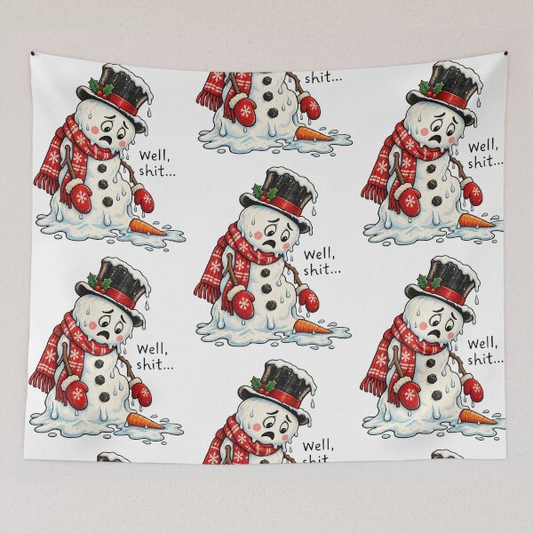 Item preview, Well Shit Melting Snowman Christmas Humor designed and sold by RDGNR.