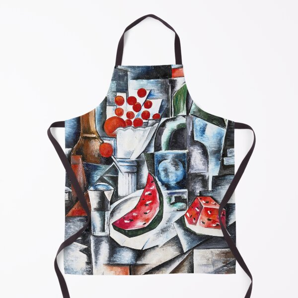 Item preview, Watermelon, bottles, and glasses cubist futurism kitchen decor still life painting by Alexandra Exter designed and sold by Jéanpaul  Ferro.