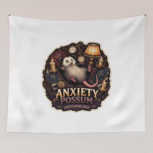 Item preview, Anxiety Possum Just Playing Dead Funny Mental Health designed and sold by Créative touche .