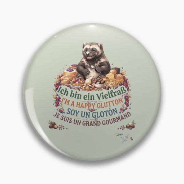 Item preview, WILDWISERS by HERMIE: Racoon / Bear / Wolverine - I'm a happy glutton designed and sold by HERMIE-design.
