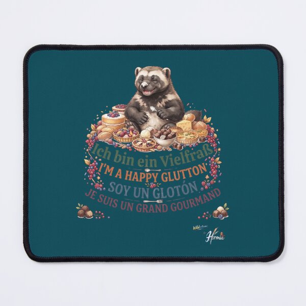 Item preview, WILDWISERS by HERMIE: Racoon / Bear / Wolverine - I'm a happy glutton designed and sold by HERMIE-design.