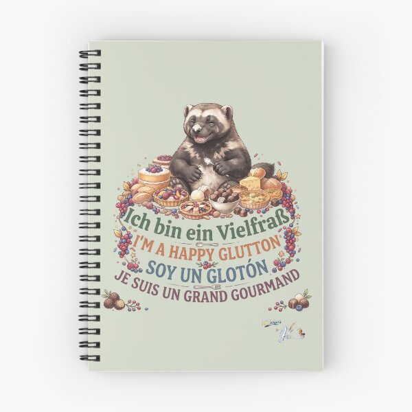 Item preview, WILDWISERS by HERMIE: Racoon / Bear / Wolverine - I'm a happy glutton designed and sold by HERMIE-design.