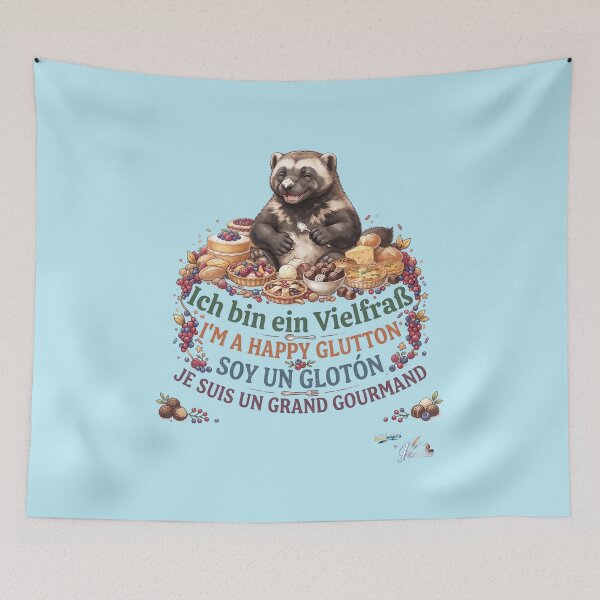 Item preview, WILDWISERS by HERMIE: Racoon / Bear / Wolverine - I'm a happy glutton designed and sold by HERMIE-design.